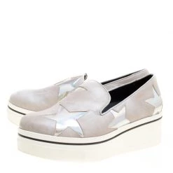 Stella McCartney Beige Faux Leather Binx Star Platform Slip On Sneakers Size 38 For Women -Stella McCartney Sales luxury women stella mccartney used shoes p151842 0004