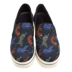 Stella McCartney Black Multicolor Animal Print Canvas Platform Slip On Sneakers Size 37 For Women -Stella McCartney Sales luxury women stella mccartney used shoes p153849 0003