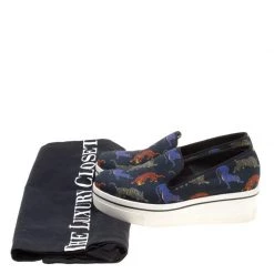 Stella McCartney Black Multicolor Animal Print Canvas Platform Slip On Sneakers Size 37 For Women -Stella McCartney Sales luxury women stella mccartney used shoes p153849 0009