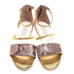 Stella McCartney Beige Faux Python Magwitch Flat Sandals Size 39 For Women -Stella McCartney Sales luxury women stella mccartney used shoes p154520 0003