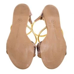 Stella McCartney Beige Faux Python Magwitch Flat Sandals Size 39 For Women -Stella McCartney Sales luxury women stella mccartney used shoes p154520 0006