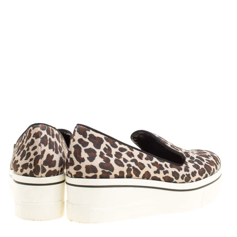 Stella McCartney Multicolor Leopard Print Canvas Platform Slip On Sneakers Size 38 For Women 7 Stella McCartney Multicolor Leopard Print Canvas Platform Slip On Sneakers Size 38 For Women - Image 5