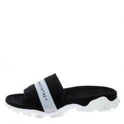 Stella McCartney Black Faux Suede And Fabric Sporty Slides Size 38 For Women -Stella McCartney Sales luxury women stella mccartney used shoes p163614 004