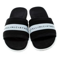 Stella McCartney Black Faux Suede And Fabric Sporty Slides Size 38 For Women -Stella McCartney Sales luxury women stella mccartney used shoes p163614 006