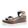 Stella McCartney Bronze Faux Leather Indium Elyse Star Wedge Sandals Size 36.5 For Women -Stella McCartney Sales luxury women stella mccartney used shoes p164264 1545815150 003