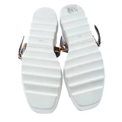 Stella McCartney Bronze Faux Leather Indium Elyse Star Wedge Sandals Size 36.5 For Women -Stella McCartney Sales luxury women stella mccartney used shoes p164264 1545815156 008