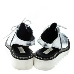 Stella McCartney Metallic Silver Faux Leather Odette Slingback Derby Size 41 For Women 14 Stella McCartney Metallic Silver Faux Leather Odette Slingback Derby Size 41 For Women -Stella McCartney Sales luxury women stella mccartney used shoes p166572 005