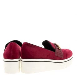 Stella McCartney Maroon Velvet Binx Chain Platform Loafers Size 39 For Women -Stella McCartney Sales luxury women stella mccartney used shoes p168614 003