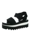 Stella McCartney Black Faux Nubuck Triple Platform Velcro Sandals Size 39 For Women -Stella McCartney Sales luxury women stella mccartney used shoes p171642 003