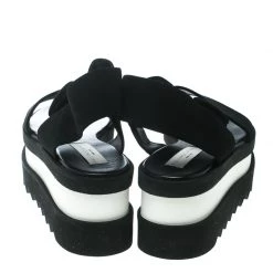 Stella McCartney Black Faux Nubuck Triple Platform Velcro Sandals Size 39 For Women -Stella McCartney Sales luxury women stella mccartney used shoes p171642 005
