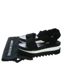 Stella McCartney Black Faux Nubuck Triple Platform Velcro Sandals Size 39 For Women -Stella McCartney Sales luxury women stella mccartney used shoes p171642 008