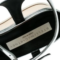 Stella McCartney Silver Faux Leather Indium Elyse Star Wedge Sandals Size 38 For Women 16 Stella McCartney Silver Faux Leather Indium Elyse Star Wedge Sandals Size 38 For Women -Stella McCartney Sales luxury women stella mccartney used shoes p175444 002