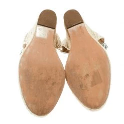 Stella McCartney Metallic Silver Fabric And Faux Leather Espadrille Wedge Sandals Size 36 For Women 16 Stella McCartney Metallic Silver Fabric And Faux Leather Espadrille Wedge Sandals Size 36 For Women -Stella McCartney Sales luxury women stella mccartney used shoes p176343 001