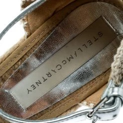 Stella McCartney Metallic Silver Fabric And Faux Leather Espadrille Wedge Sandals Size 36 For Women 13 Stella McCartney Metallic Silver Fabric And Faux Leather Espadrille Wedge Sandals Size 36 For Women -Stella McCartney Sales luxury women stella mccartney used shoes p176343 002