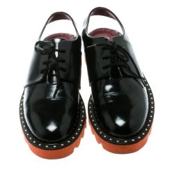 Stella McCartney Black Faux Leather Slingback Oxfords Size 37 For Women -Stella McCartney Sales luxury women stella mccartney used shoes p176362 006