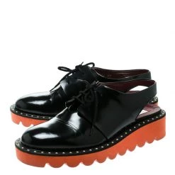 Stella McCartney Black Faux Leather Slingback Oxfords Size 37 For Women -Stella McCartney Sales luxury women stella mccartney used shoes p176362 007