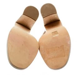 Stella McCartney Beige Faux Leather Veneer CrissCross Slides 39 For Women -Stella McCartney Sales luxury women stella mccartney used shoes p178577 001
