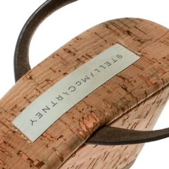 Stella McCartney White Faux Patent Leather Linda Cork Wedge Sandals Size 40 For Women -Stella McCartney Sales luxury women stella mccartney used shoes p179902 002