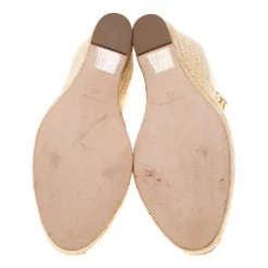 Stella McCartney White Mesh And Faux Leather Espadrille Ankle Strap Wedge Sandals Size 40 For Women -Stella McCartney Sales luxury women stella mccartney used shoes p186117 002