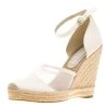 Stella McCartney White Mesh And Faux Leather Espadrille Ankle Strap Wedge Sandals Size 40 For Women -Stella McCartney Sales luxury women stella mccartney used shoes p186117 007