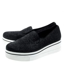 Stella McCartney Black Glitter Binx Platform Slip On Skate Shoes Size 39 For Women -Stella McCartney Sales luxury women stella mccartney used shoes p186305 007