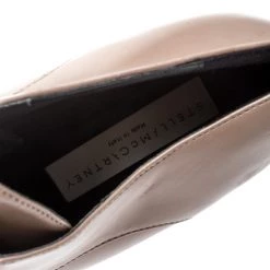 Stella McCartney Beige Faux Leather Frankie Pointed Toe Elastic Detail Loafers Size 39 For Women -Stella McCartney Sales luxury women stella mccartney used shoes p195514 002