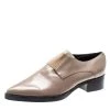 Stella McCartney Beige Faux Leather Frankie Pointed Toe Elastic Detail Loafers Size 39 For Women