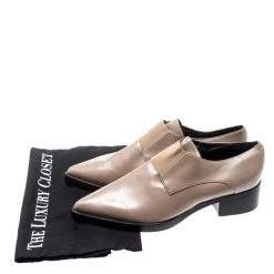 Stella McCartney Beige Faux Leather Frankie Pointed Toe Elastic Detail Loafers Size 39 For Women -Stella McCartney Sales luxury women stella mccartney used shoes p195514 008