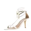 Stella McCartney White Faux Leather Open Toe T-Strap Sandals Size 39 For Women