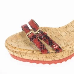 Stella McCartney Snake Embossed Linda Cork Wedge Sandals Size 39 For Women -Stella McCartney Sales luxury women stella mccartney used shoes p20455 0005