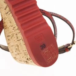 Stella McCartney Snake Embossed Linda Cork Wedge Sandals Size 39 For Women -Stella McCartney Sales luxury women stella mccartney used shoes p20455 0010