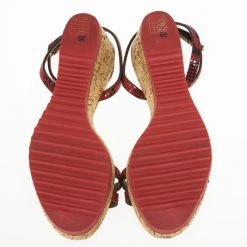Stella McCartney Snake Embossed Linda Cork Wedge Sandals Size 39 For Women -Stella McCartney Sales luxury women stella mccartney used shoes p20455 0011