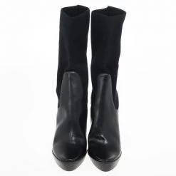 Stella McCartney Black Leather Sock Platform Ankle Boots Size 38 For Women -Stella McCartney Sales luxury women stella mccartney used shoes p20570 0005
