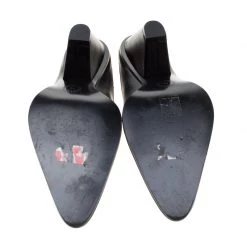 Stella McCartney Black Faux Leather Sabot Pointed Mules Size 39 For Women -Stella McCartney Sales luxury women stella mccartney used shoes p208102 001