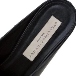 Stella McCartney Black Faux Leather Sabot Pointed Mules Size 39 For Women -Stella McCartney Sales luxury women stella mccartney used shoes p208102 002