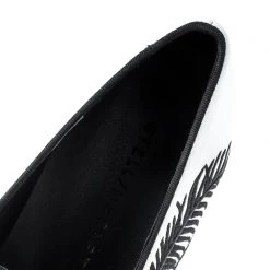 Stella McCartney Monochrome Faux Leather Binx Palm Tree Embroidered Platform Slip On Sneakers Size 38 For Women -Stella McCartney Sales luxury women stella mccartney used shoes p212222 005