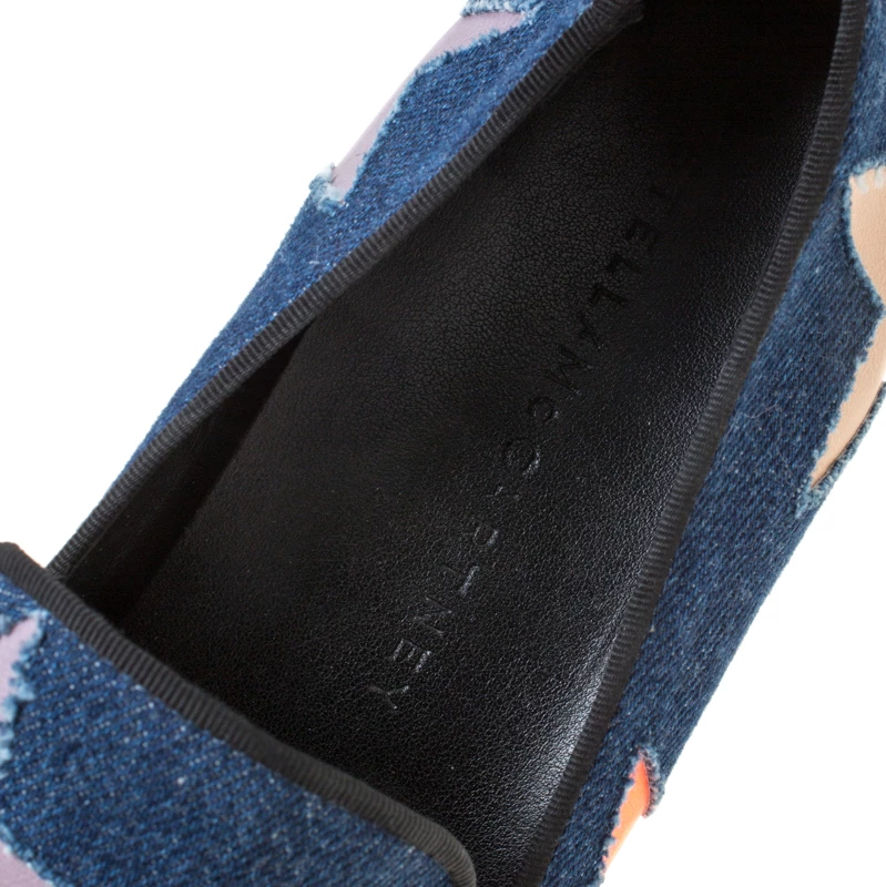 Stella McCartney Blue Denim Star Slip On Sneakers Size 38 For Women 9 Stella McCartney Blue Denim Star Slip On Sneakers Size 38 For Women - Image 7