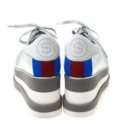 Stella McCartney Silver Faux Leather Elyse Platform Derby Size 36 For Women -Stella McCartney Sales luxury women stella mccartney used shoes p217863 005