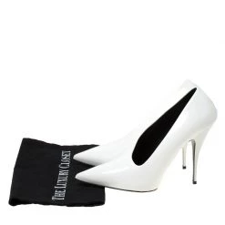 Stella McCartney White Faux Leather Russet Pointed Toe Pumps Size 40 For Women -Stella McCartney Sales luxury women stella mccartney used shoes p224502 001