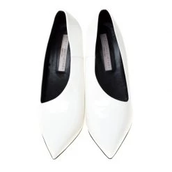 Stella McCartney White Faux Leather Russet Pointed Toe Pumps Size 40 For Women -Stella McCartney Sales luxury women stella mccartney used shoes p224502 005
