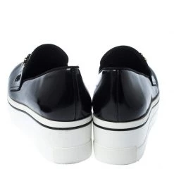 Stella McCartney Black Faux Leather Chain-Link Platform Slip On Sneakers 41 For Women -Stella McCartney Sales luxury women stella mccartney used shoes p230467 004