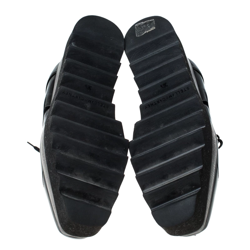 Stella McCartney Black Faux Leather Elyse Star Platform Derby Size 36.5 For Women 8 Stella McCartney Black Faux Leather Elyse Star Platform Derby Size 36.5 For Women - Image 6