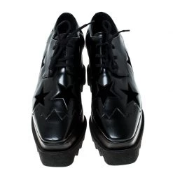 Stella McCartney Black Faux Leather Elyse Star Platform Derby Size 36.5 For Women 12 Stella McCartney Black Faux Leather Elyse Star Platform Derby Size 36.5 For Women -Stella McCartney Sales luxury women stella mccartney used shoes p233299 006