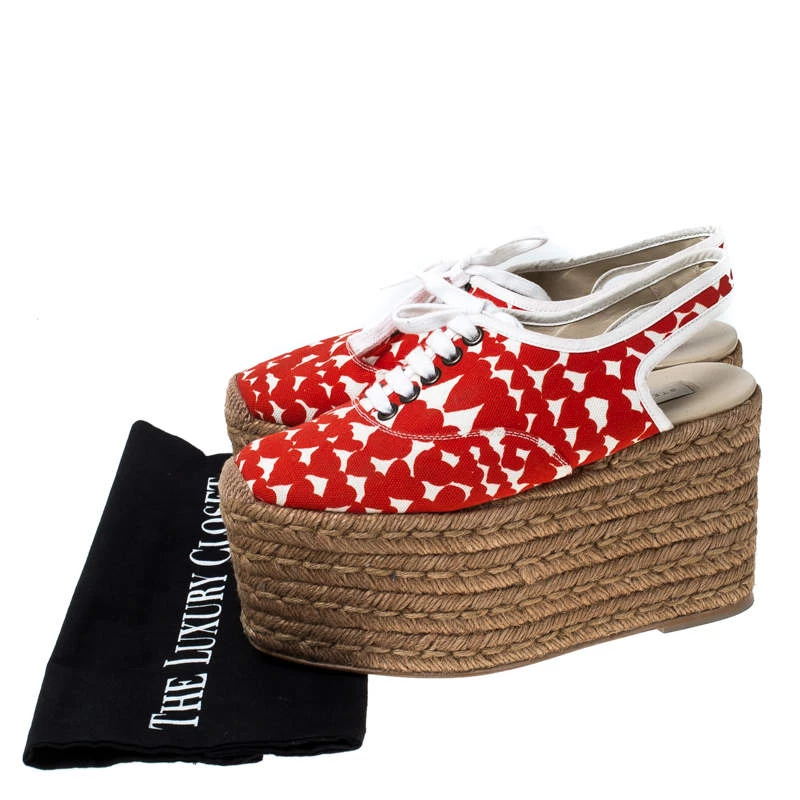 Stella McCartney Orange Canvas Wedge Slingback Platform Espadrille Sandals Size 36 For Women 10 Stella McCartney Orange Canvas Wedge Slingback Platform Espadrille Sandals Size 36 For Women - Image 8