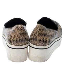 Stella McCartney Beige Faux Python Platform Slip On Sneakers Size 39 For Women -Stella McCartney Sales luxury women stella mccartney used shoes p236155 006