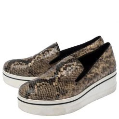Stella McCartney Beige Faux Python Platform Slip On Sneakers Size 39 For Women -Stella McCartney Sales luxury women stella mccartney used shoes p236155 008