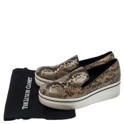 Stella McCartney Beige Faux Python Platform Slip On Sneakers Size 39 For Women -Stella McCartney Sales luxury women stella mccartney used shoes p236155 009