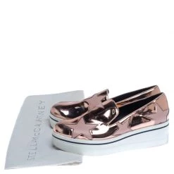Stella McCartney Metallic Rose Gold Star Platform Binx Sneakers Size 40 For Women -Stella McCartney Sales luxury women stella mccartney used shoes p238119 004