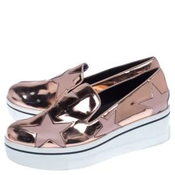Stella McCartney Metallic Rose Gold Star Platform Binx Sneakers Size 40 For Women -Stella McCartney Sales luxury women stella mccartney used shoes p238119 005