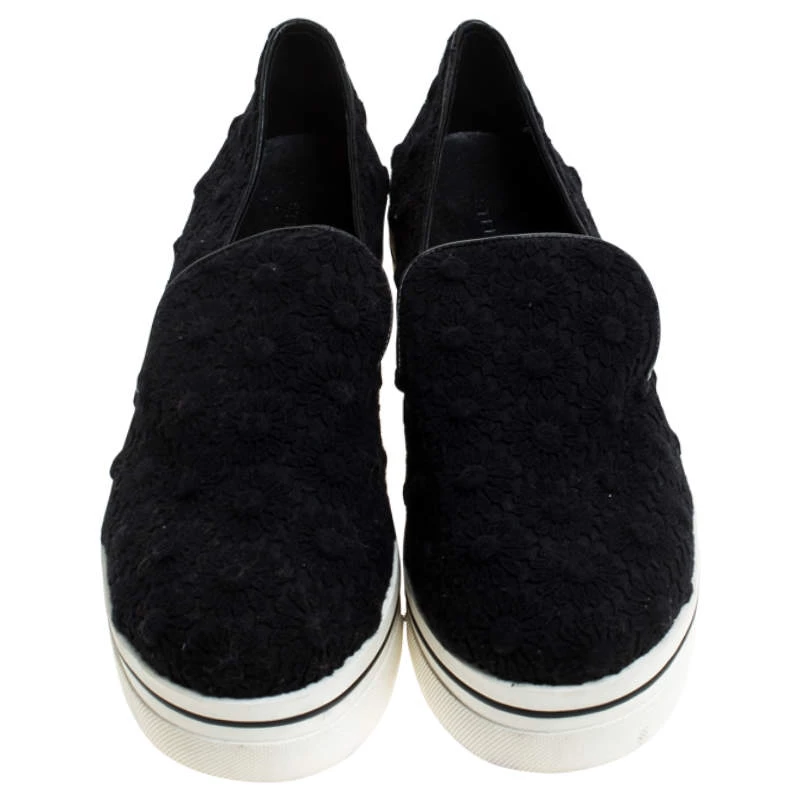 Stella McCartney Floral Embroidered Fabric Binx Platform Slip On Sneakers Size 40 For Women 5 Stella McCartney Floral Embroidered Fabric Binx Platform Slip On Sneakers Size 40 For Women - Image 3
